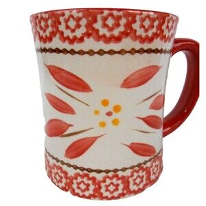 Temptations Old World Red Coffee Tea Mug Cup 16 oz
